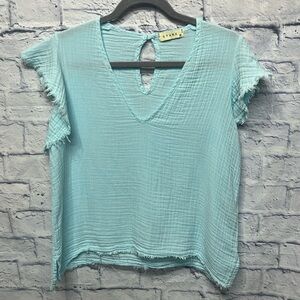 STARK X Light Turquoise Blue 100% Cotton Top.